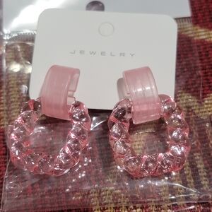 Pink Hoop Earrings